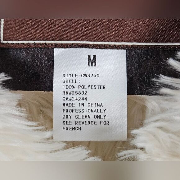 Cripple Creek Womens Faux Leather & Fur Vest with Pockets Size Medium - Picture 8 of 8